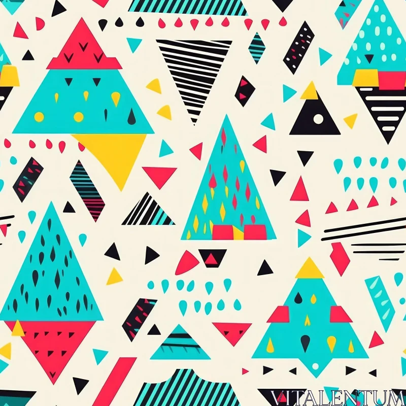 AI ART Colorful Geometric Shapes Pattern for Fabric and Wallpaper