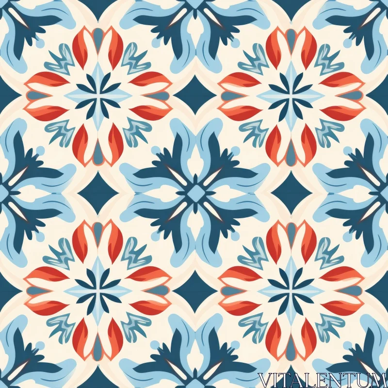 Colorful Geometric Square Tile Pattern AI Image