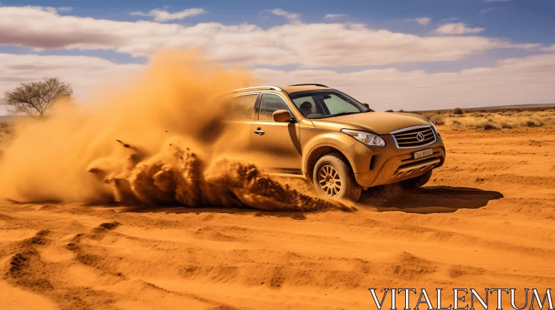 Dusty Desert SUV: Refined Elegance and Animal Intensity AI Image