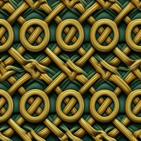 Gold Celtic Knots Pattern on Green Background