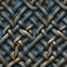 Interwoven Metallic Bands Seamless Pattern