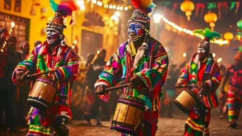Vibrant Bolivian Dance in a Lively Street Performance