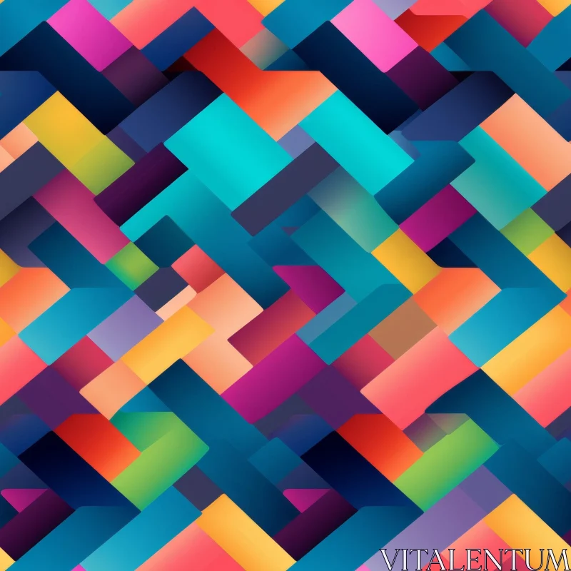 Colorful Retro Geometric Pattern for Backgrounds AI Image