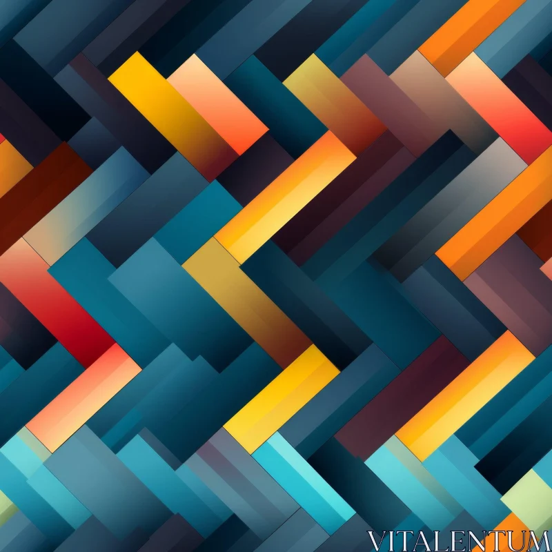 Modern Blue Orange Geometric Pattern AI Image