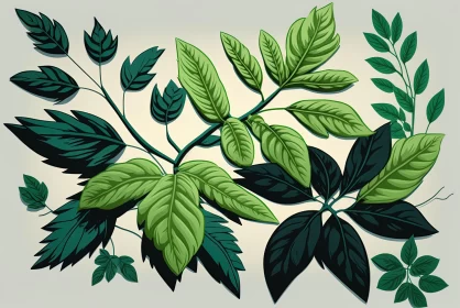 Tropical Leaves Vector Art Collection Illustration | Green Academia