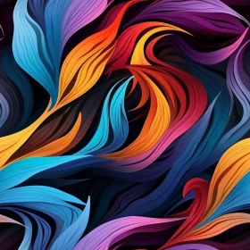 Colorful Abstract Painting with Blue Background