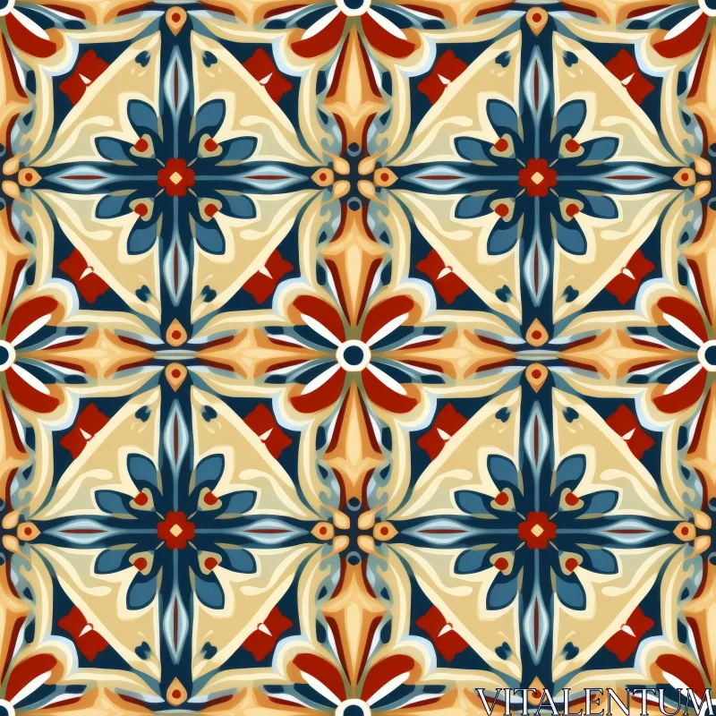 Colorful Geometric Tiles Pattern AI Image