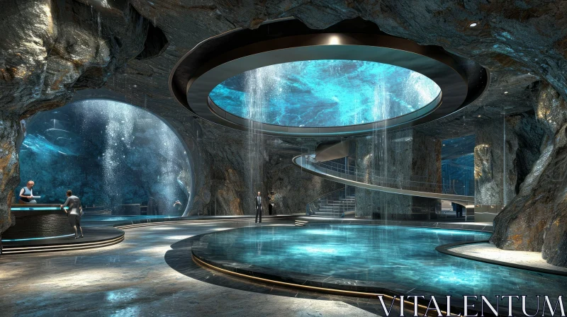 Luxurious Underground Lair: A Mesmerizing 3D Rendering AI Image