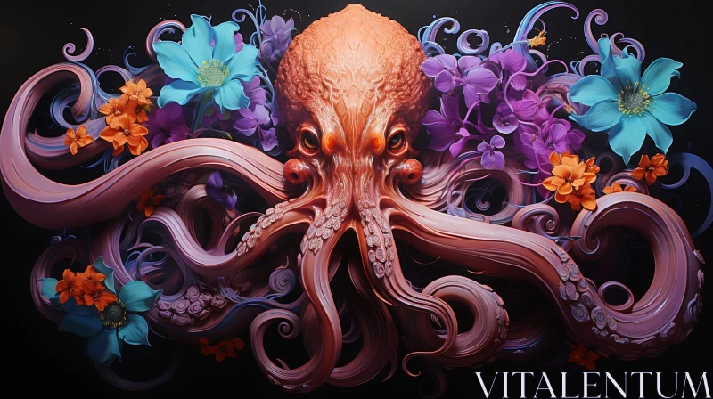 Realistic Octopus Painting - Detailed Marine Artwork AI Image