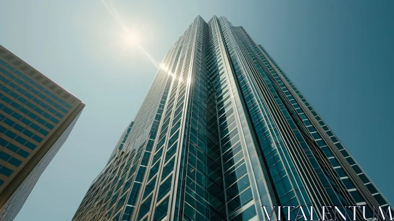 The Majestic Glass and Steel Skyscraper in the Heart of the City AI Image
