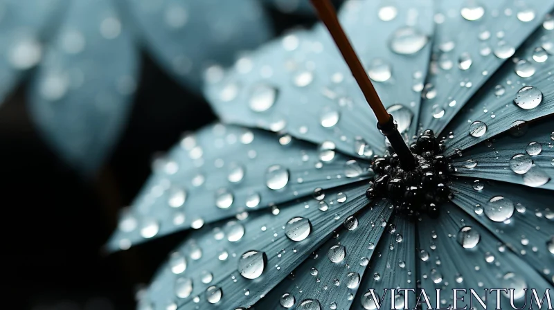 AI ART Blue Flower Close-up with Water Droplets | Nature Photography