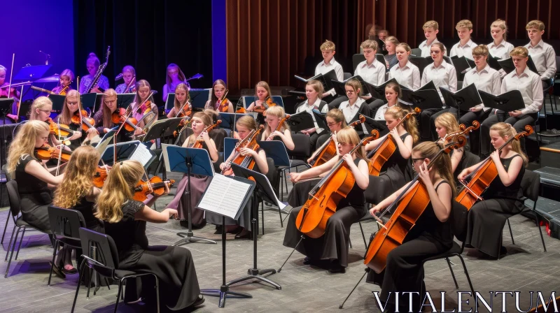 Enchanting Youth Orchestra Performance | Musical Brilliance AI Image