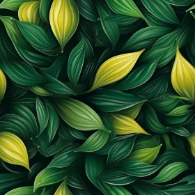 Green and Yellow Leaves Seamless Pattern