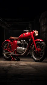 Stunning Red Motorcycle in a Dark Room | Crafted with Precision
