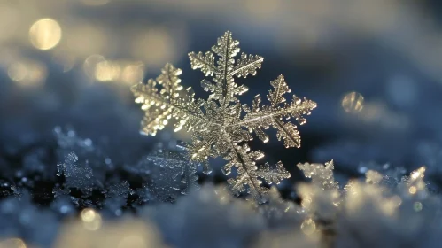 Beautiful Snowflake Close-Up
