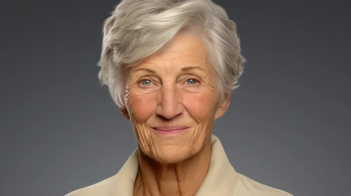 Elderly Woman Portrait with Warm Smile