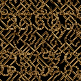 Golden Celtic Knots Pattern on Black Background