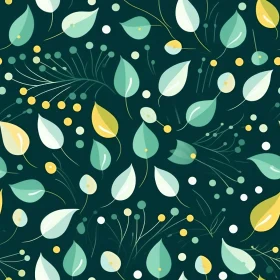 Green and Yellow Floral Vector Pattern