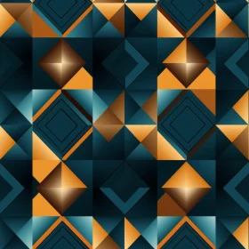 Luxurious Blue and Gold Geometric Diamond Pattern