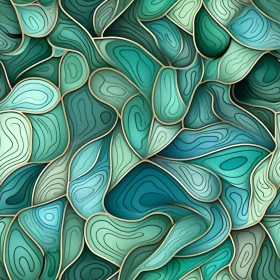 Teal and Blue Retro Waves Pattern
