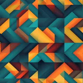 Teal Blue Orange Yellow Geometric Pattern