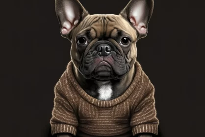 Captivating French Bulldog Artwork | Sweater | Digital Art Techniques