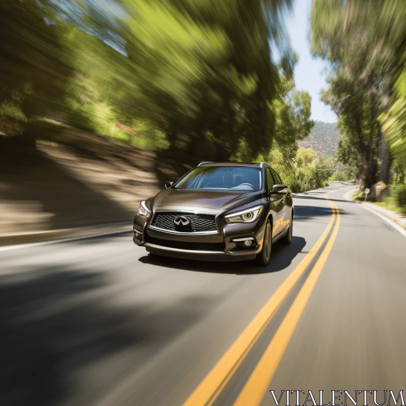Captivating Image of an Infiniti Car Driving on a Winding Road AI Image
