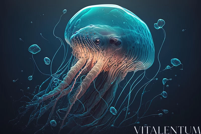 Captivating Jellyfish Artwork - Underwater Fantasy AI Image