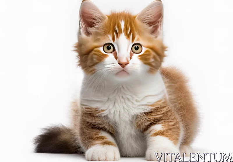 Captivating Orange and White Kitten - A Delicate Masculine Beauty AI Image