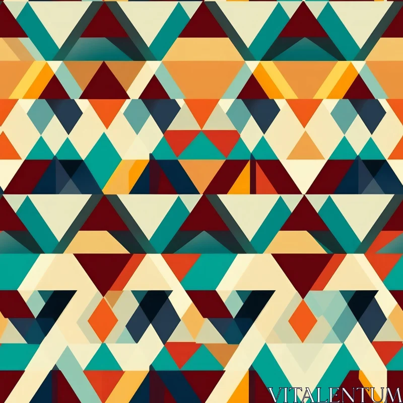 AI ART Colorful Geometric Triangle Pattern Design