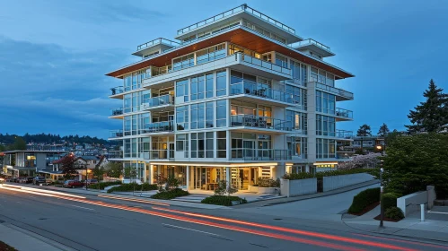 Modern Design: Six-Story Residential Building with Glass Facade