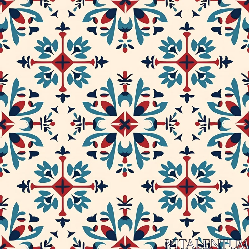 Moroccan Inspired Seamless Vector Pattern AI Image