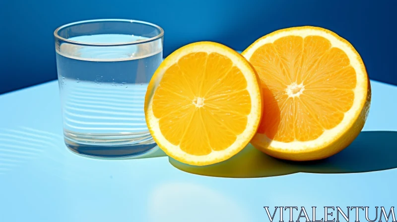 AI ART Refreshing Lemon Glass with Water - Bright Image