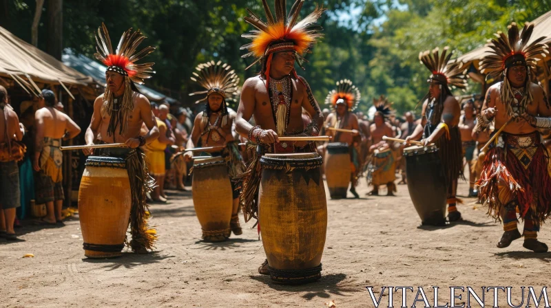 Captivating Native American Ceremonial Dance in a Forest AI Image