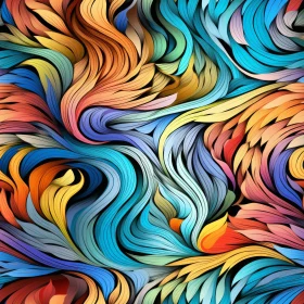 Abstract Colorful Painting with Dynamic Shapes and Patterns