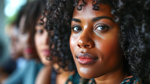 Captivating Portrait of a Young African-American Woman with Curly Hair