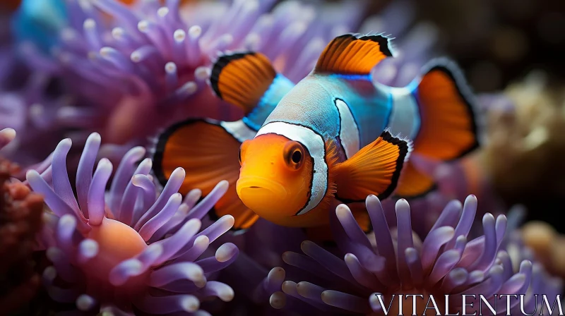 Colorful Clownfish in Sea Anemone - Underwater Marine Life AI Image