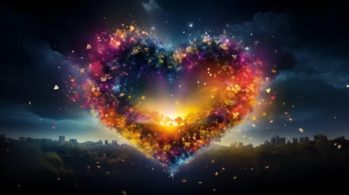 Colorful Heart-Shaped Flower Arrangement for Special Occasions
