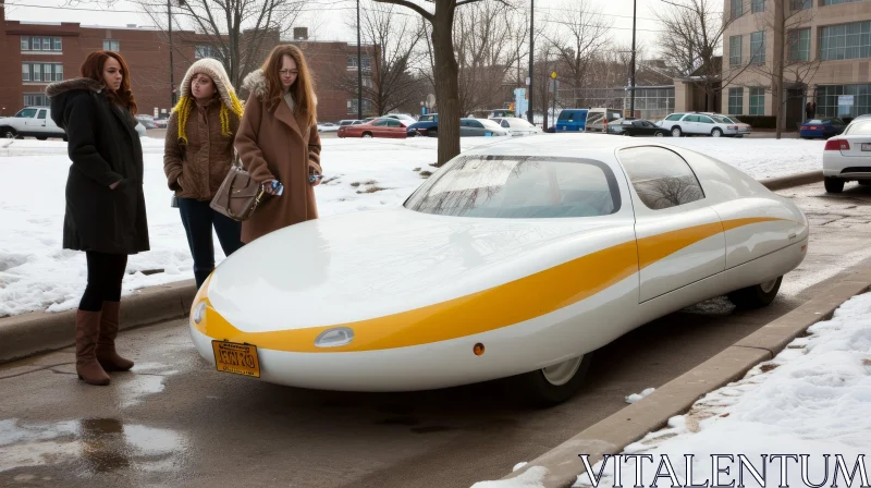 Futuristic Concept Car: XP-880 | Women Looking at Car AI Image