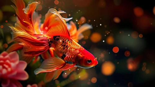 Mesmerizing Goldfish Painting for Underwater Art Enthusiasts