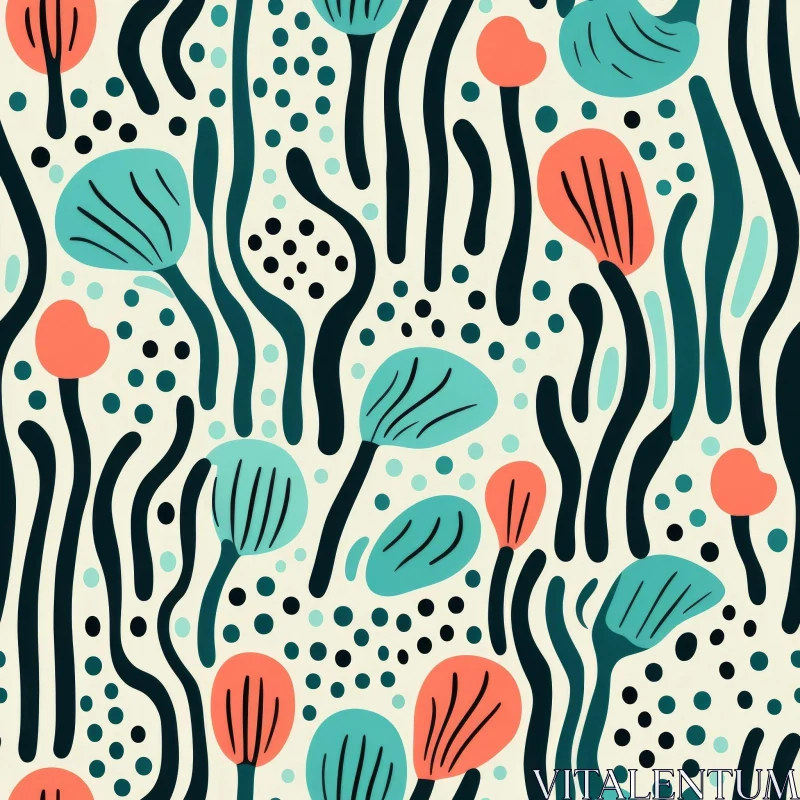 Abstract Floral Pattern Design AI Image