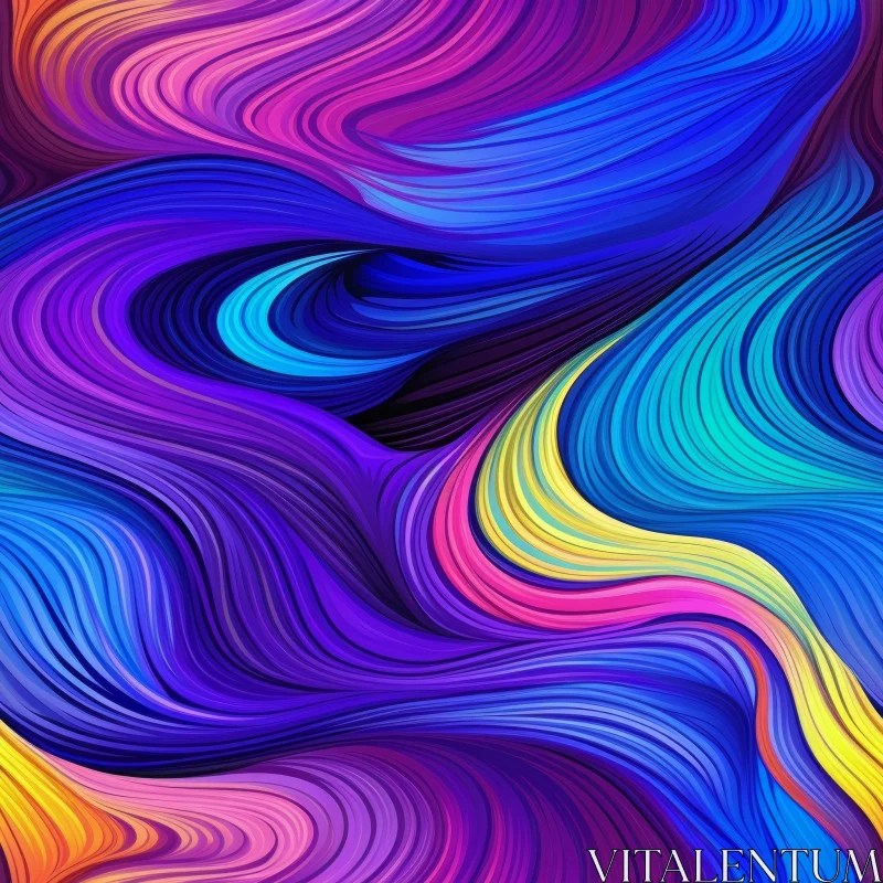 Colorful Abstract Painting | Swirling Lines & Shapes AI Image