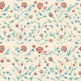 Delicate Floral Pattern on Beige Background