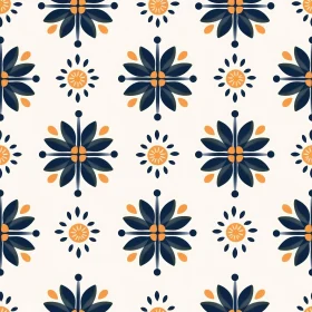 Hand-Painted Floral Tiles Pattern