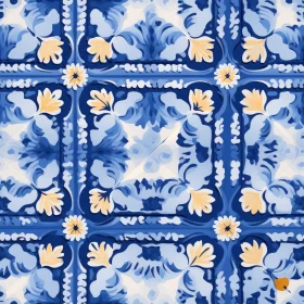 Blue and White Portuguese Tiles Pattern