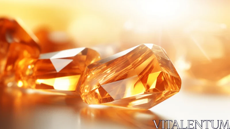 Brilliant Yellow Gemstone - Sparkling Luxury Close-Up AI Image
