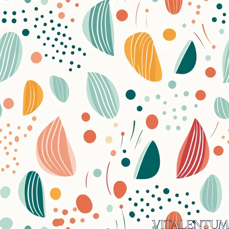AI ART Colorful Abstract Shapes Pattern for Fabric and Wallpaper