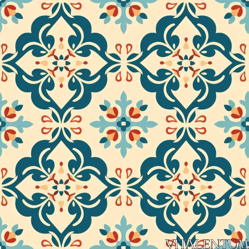 Moroccan Tiles Geometric Pattern - Seamless Design AI Image