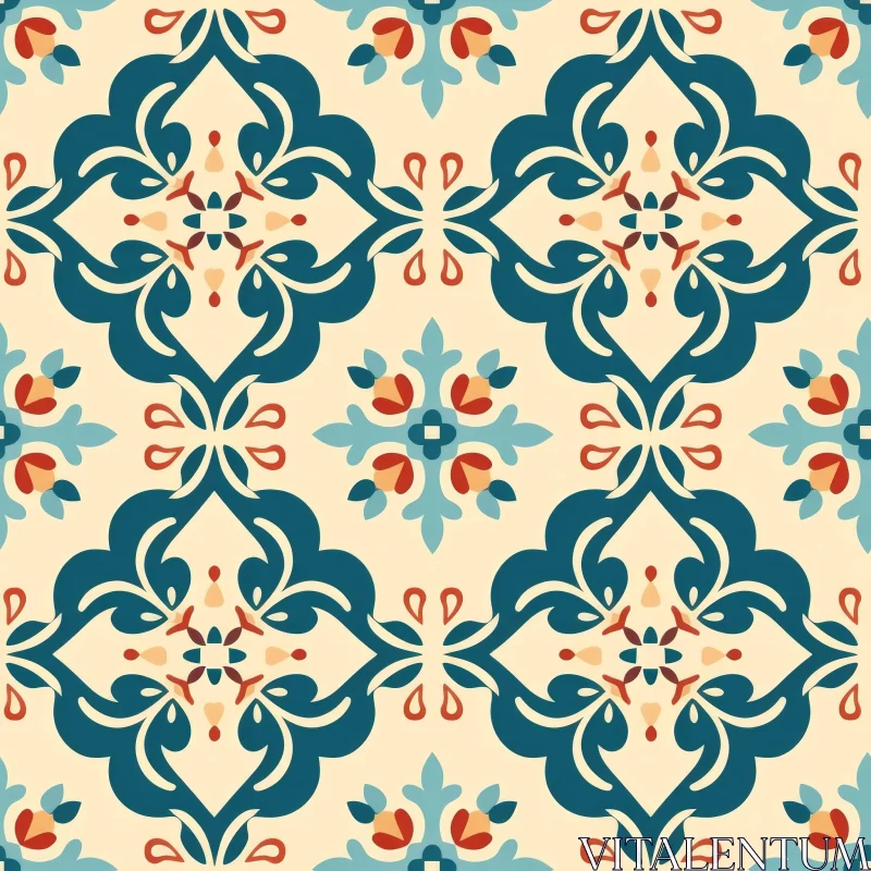 AI ART Moroccan Tiles Geometric Pattern - Seamless Design