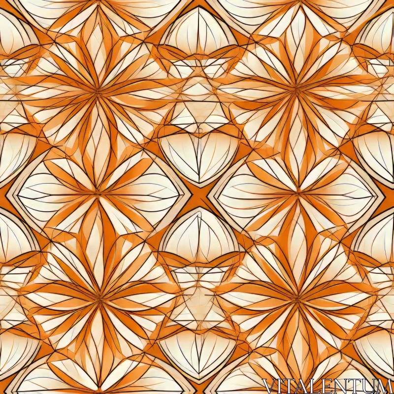 Orange and White Geometric Pattern - Seamless Design AI Image